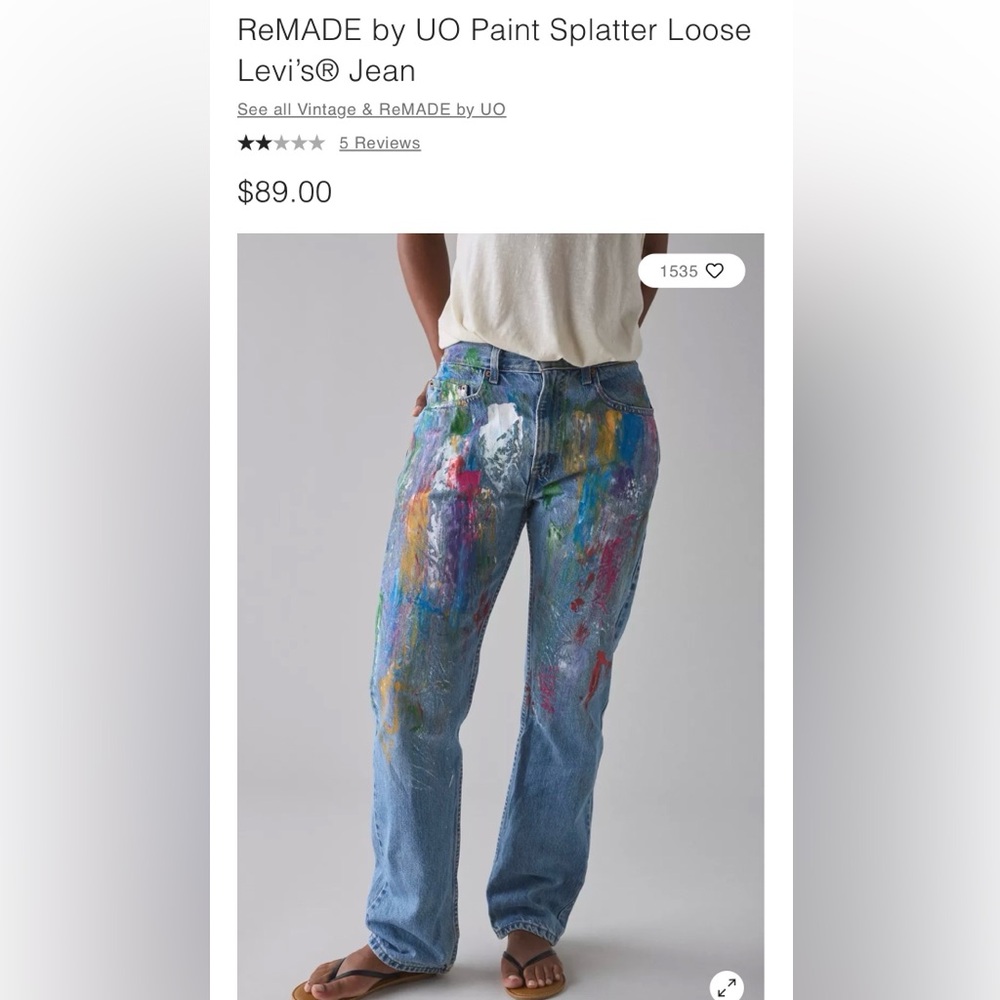 Levi's ReMade Paint-Splattered Boyfriend Jeans